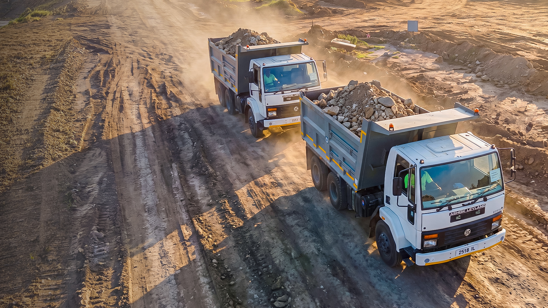 Ashok Leyland trucks at work in Kenya