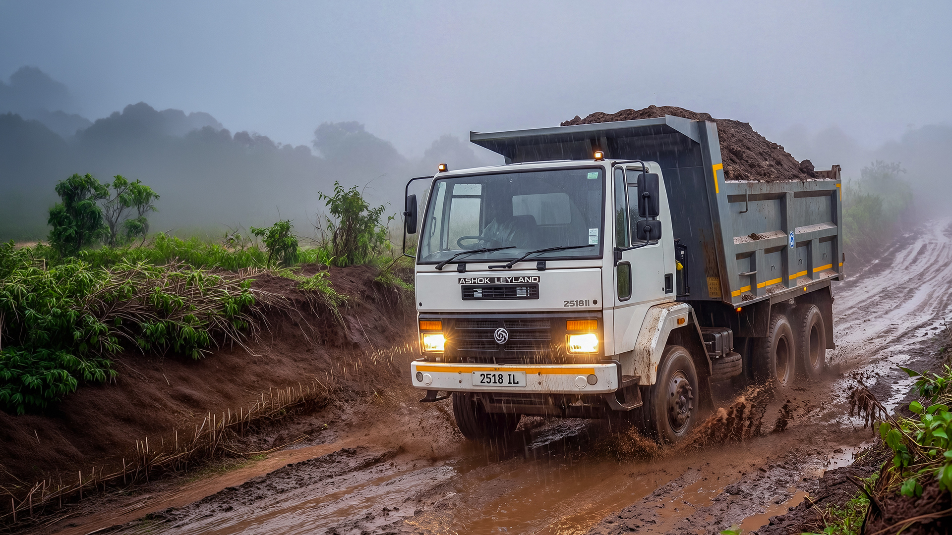 Ashok Leyland 2518 iL tipper in stock at the Simba Corp yard